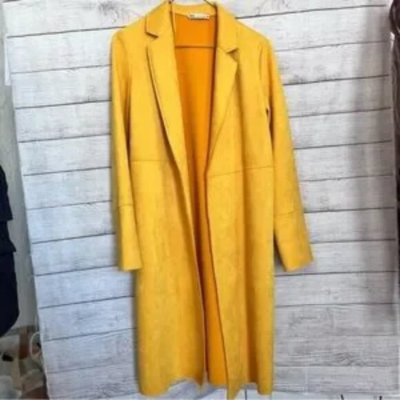 ZARA Faux Suede Long Blazer/Jacket Fits XS-Medium - Picture 1 of 4